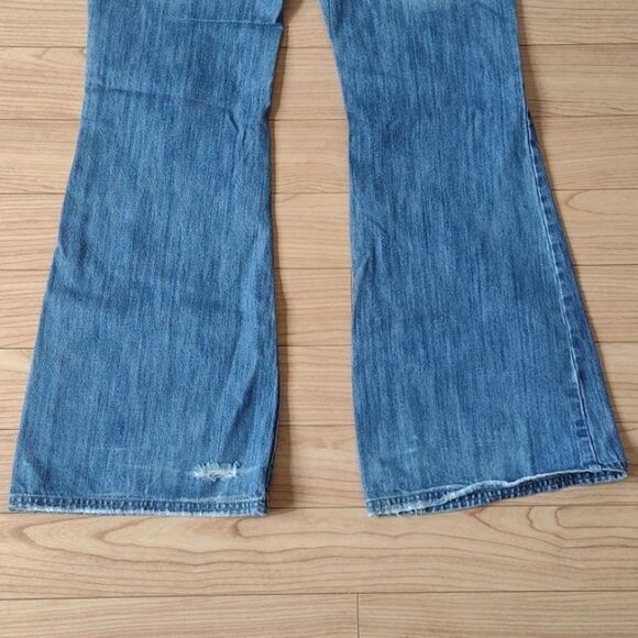 Billabong Distressed Flared Leg 5 Pocket Jeans Size 13 - Picture 4 of 11
